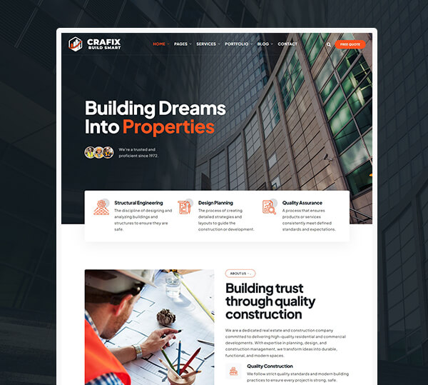 Real Estate & Construction WordPress Theme